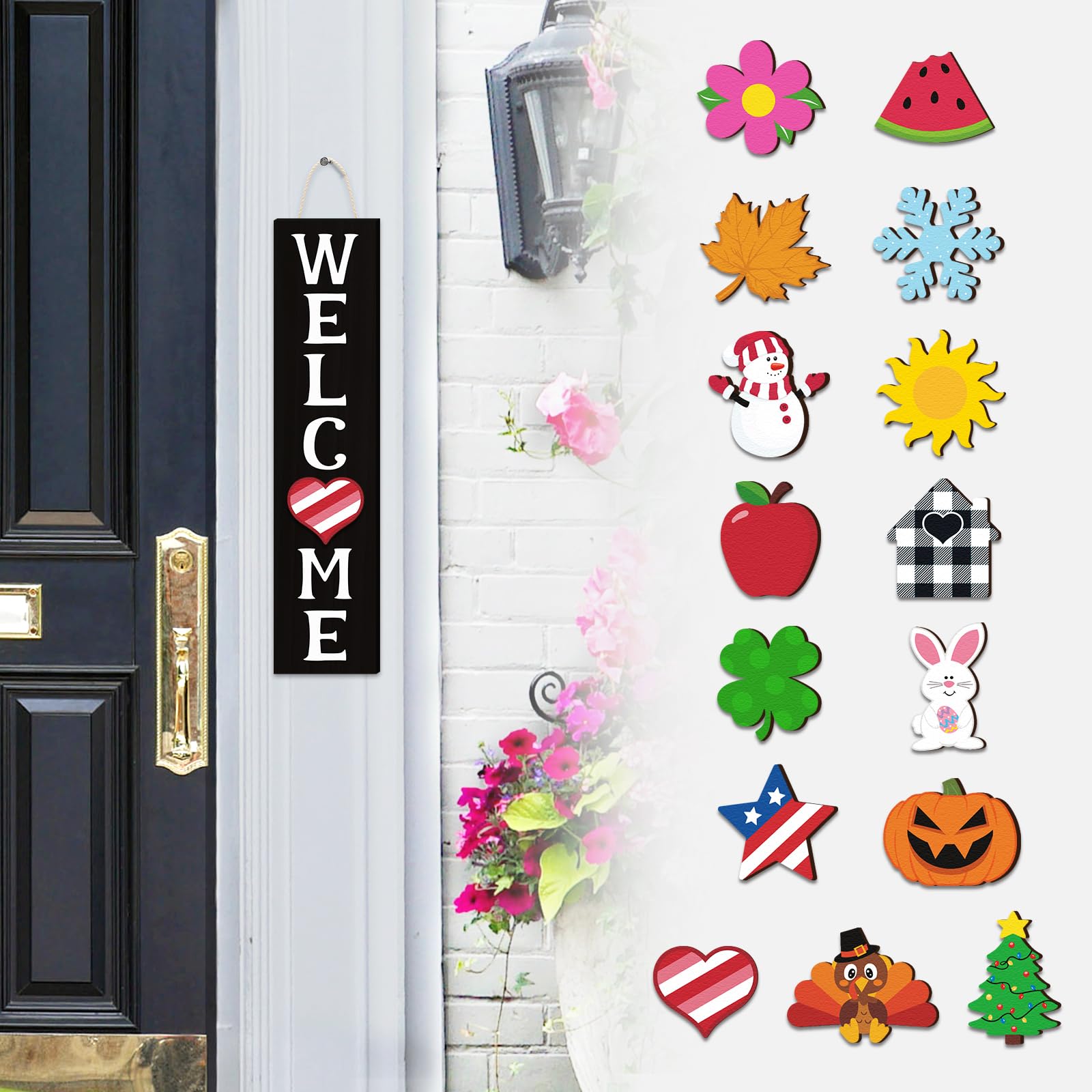 Amazon.com: Interchangeable Mini Welcome Door Sign Wooden Indoor