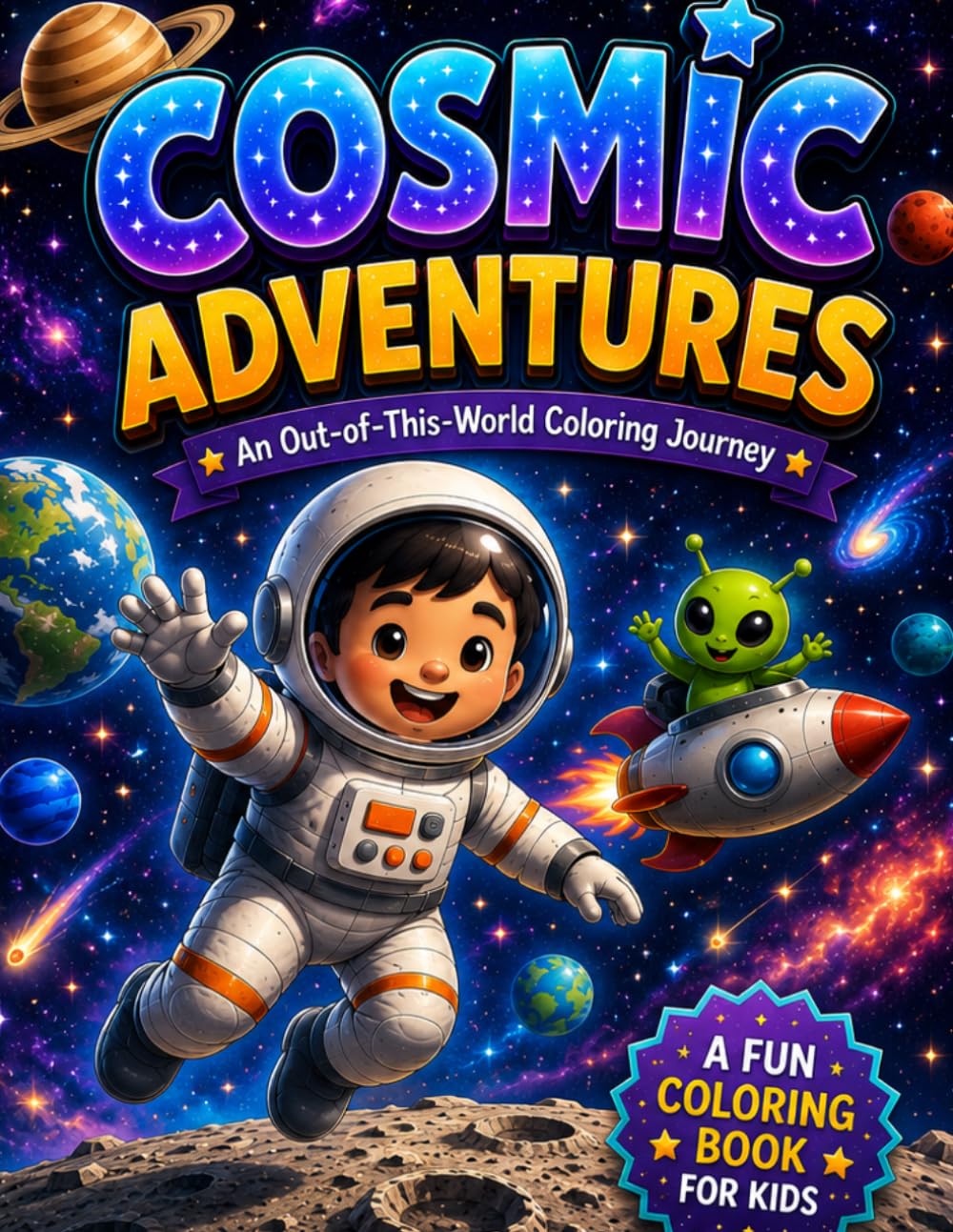 Cosmic Adventures: A Space Coloring Journey