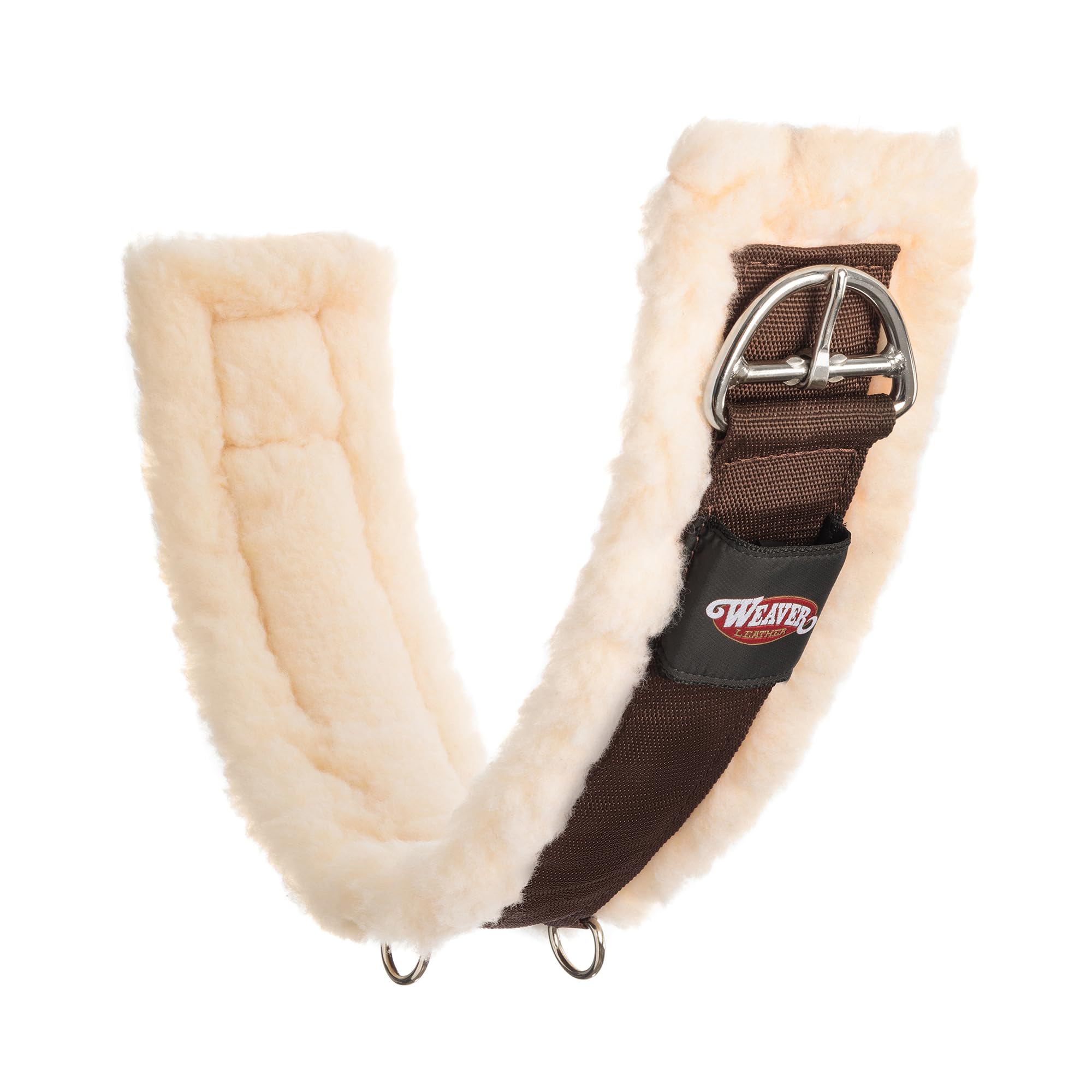 Weaver Equine Super Horse Cinch, Anti-Slip Fleece Lined Saddle Cinch Girth with Flat Buckle, Western Horse Riding Supplies, ‎Brown/Maize