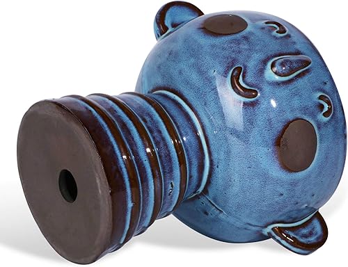 Miniatura 8 de Maceta de cara azul de 7 pulgadas, maceta de cerámica para suculentas, cactus, hierbas, maceta con drenaje