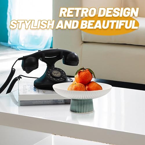 Miniatura 5 de Alipis Decoración de mesa de comedor, cuenco de frutas con patas de cerámica, soporte de exhibición de postres, plato de servir aperitivos, cuenco