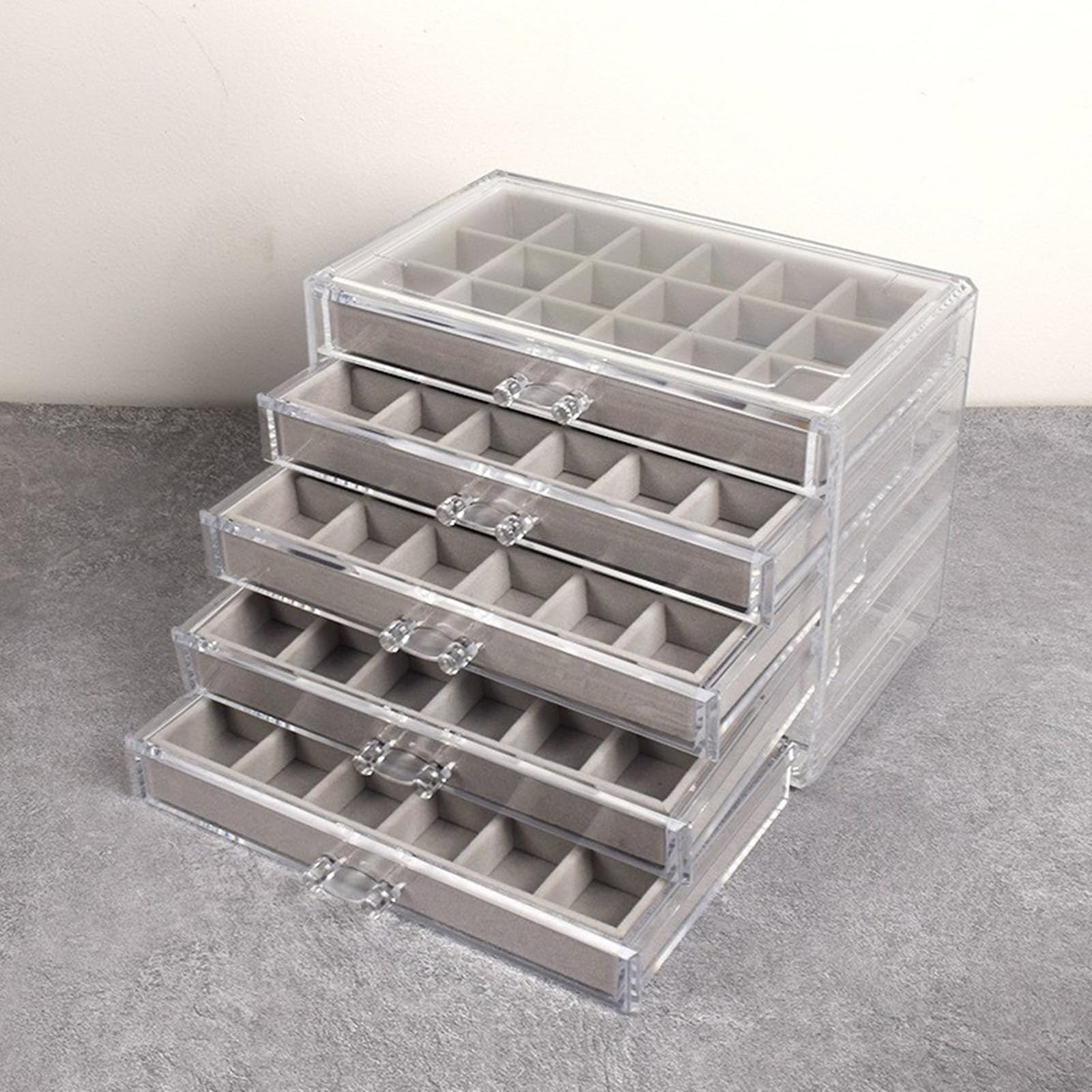 Make up und Schmuckschubladen Organizer aus Acryl, Schönheitsbehälter mit mehrschichtigem Design für Zuhause und den Schminktisch, Schminkschubladen Organizer