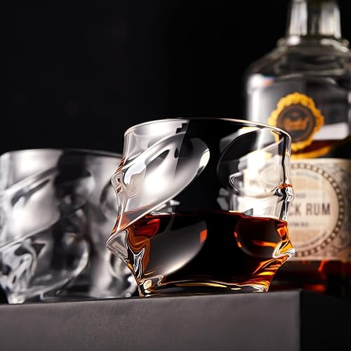 Miniatura 3 de Juego de 6 vasos de whisky, vasos de cóctel de cristal de 10 onzas en caja de lujo, utensilios de bar de rocas antiguas para ron de cóctel de vodka