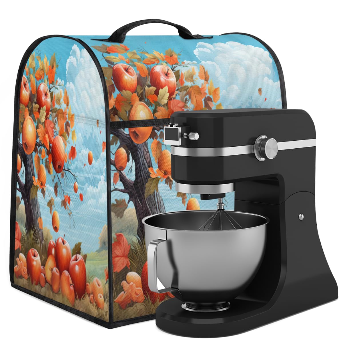 Coffee Maker Cover Apples Pattern Kitchen Appliance Covers Small Appliance Covers Blender Cover Juicer Cover Dust Covers for Kitchen Appliances with Top Handle and Pockets,Washable,B871