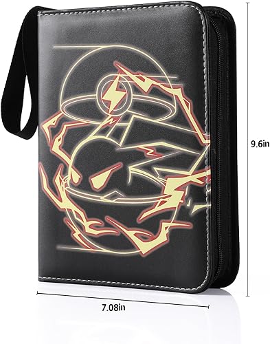 Miniatura 6 de Carpeta de tarjetas para tarjetas de Pokémon con 4 bolsillos, carpetas comerciales para juegos de cartas, funda de colección, se adapta a 440