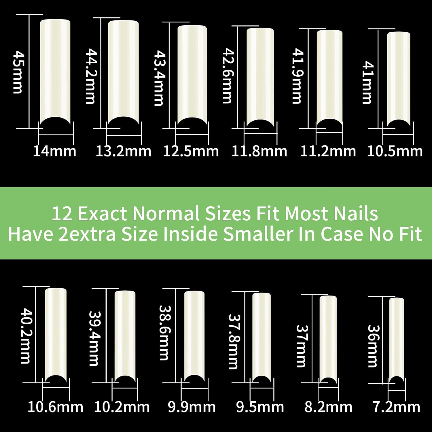 240 Pcs Square Nail Tips, natural Extra Long No C Curve XXL Tapered Square Half Cover on Nail Tips Traceless for Acrylic Salon (natural)