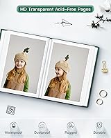 Vista 4 de popotop - Álbum de fotos de 4 x 6 pulgadas con 100 fotos, libros de fotos con 100 bolsillos verticales, cubierta de lino para fotos familiares