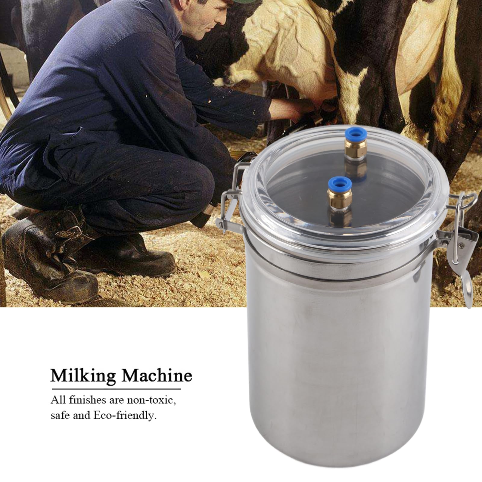 畜産用搾乳機器　ミルカーモーター&真空ポンプ マシンの搾乳バキュームポンプ電気 1 バケットのカウミルカーグリーン