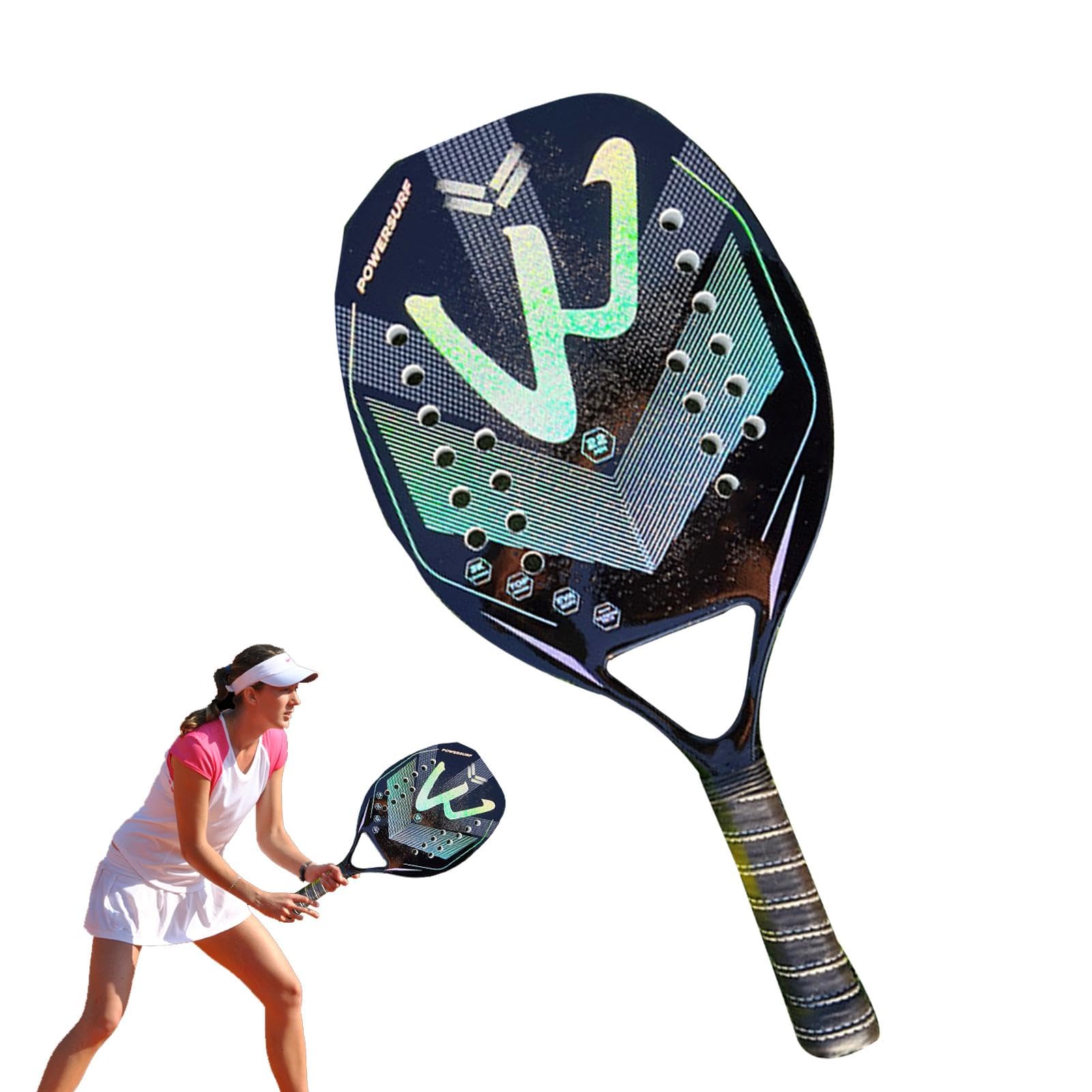 Racchette da paddle,Racchetta da paddle,Racchetta da pallone da spiaggia | in fibra di carbonio - Racchetta da in schiuma, Borsa da trasporto Inclusa, Forniture da spiaggia per gli sport del par