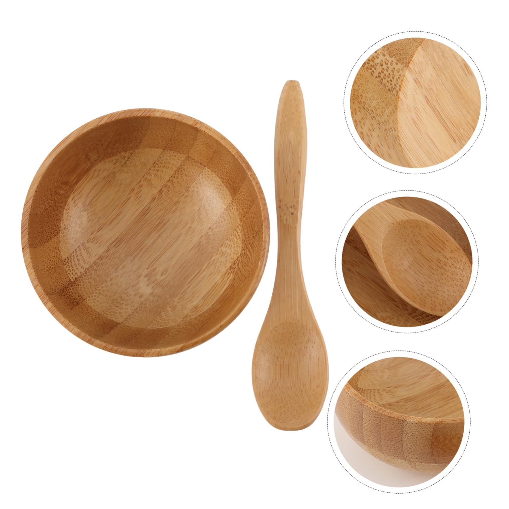 minkissy Natural Bamboo Bowl Spoon Facemask Mixing Tool Kit Diy Beauty Mask Bowl