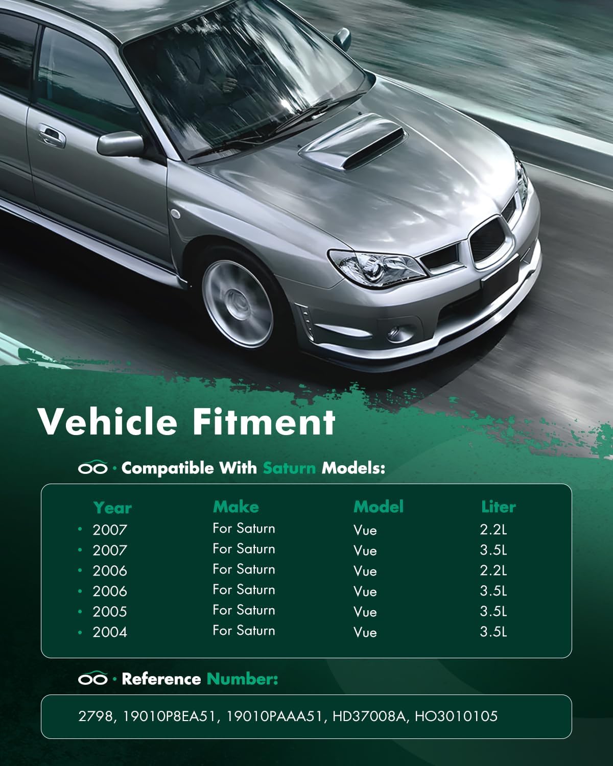 SCITOO Engine Coolant Radiator Assembly for 2006-2007 for Saturn for Vue 2.2L 2004-2007 for Saturn for Vue 3.5L Replace 2798