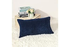 Artscope Navy 12x20 Throw Pillows with Stripes