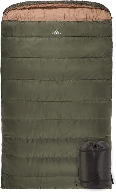 TETON Sports Mammoth Queen-Size Double sac de couchage; chaud et confortable pour le camping familial