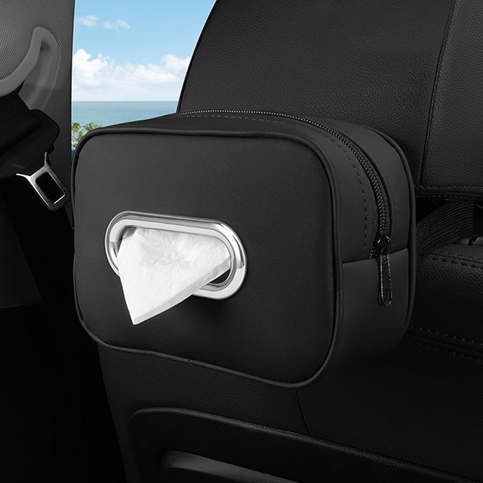 Soporte para pañuelos para automóvil, Caja para pañuelos para automóvil - Cajas de pañuelos de cuero PU para automóviles,Soporte para pañuelos para visera de coche, funda para pañuelos para asiento tr