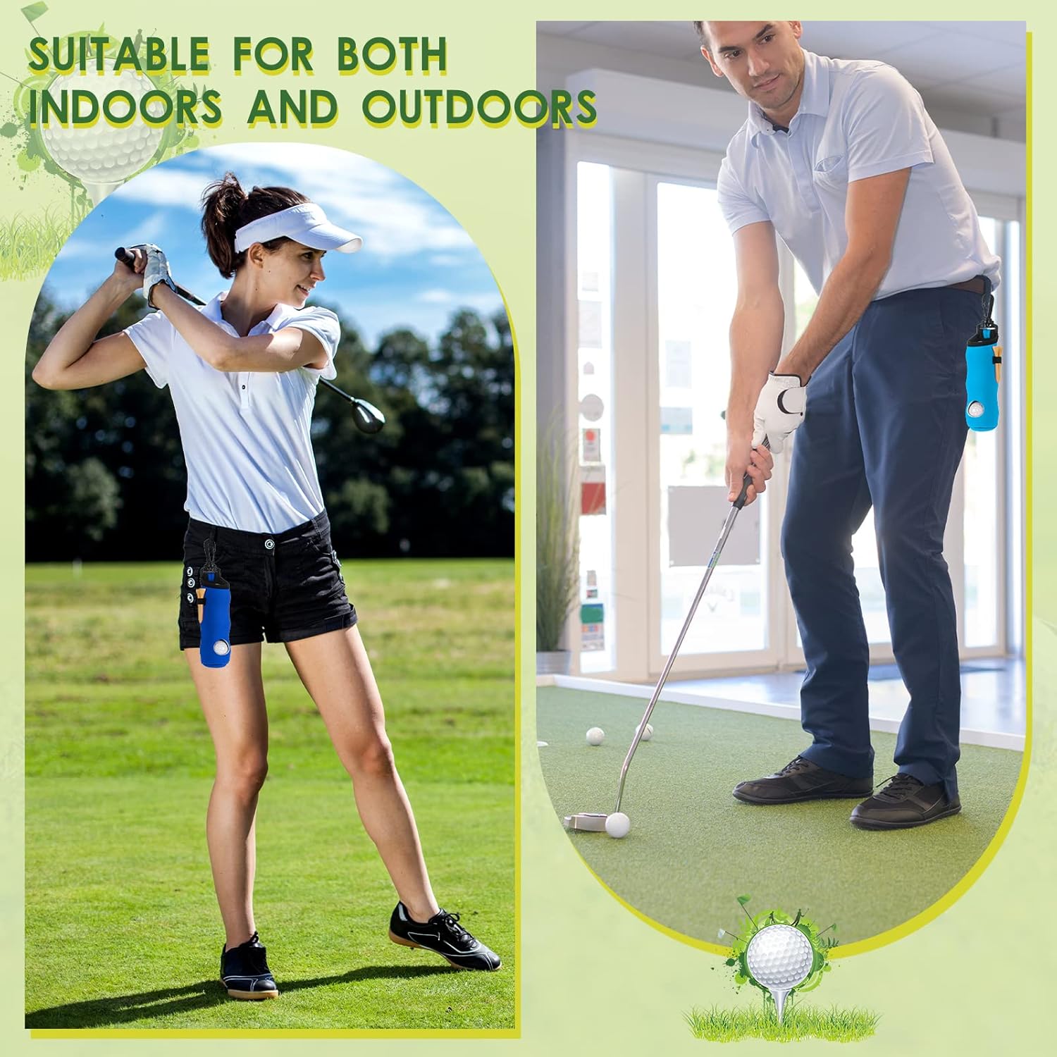 WILLBOND 48 Pcs Golf Ball Tee Holder Neoprene Golf Ball Pouch Golfs Balls Carry Bag Multicolor Portable Golfs Accessories for Men and Women, 24 Colors