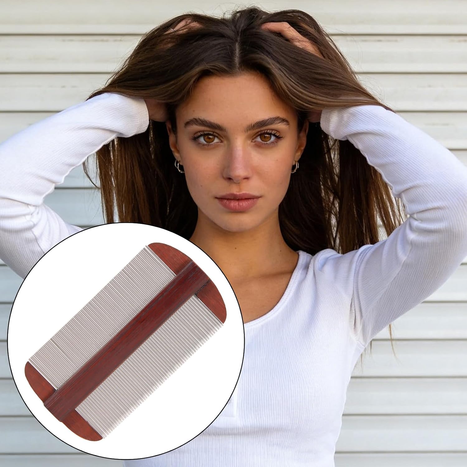 Extra Fine Stainless Steel Comb, Multi-Functional Double Sided Fine Tooth Nit Flea Comb Lice Pick Peine Para Piojos for Dandruff Removal Pet Grooming Barber Hair Styling Beard Mustache Grooming