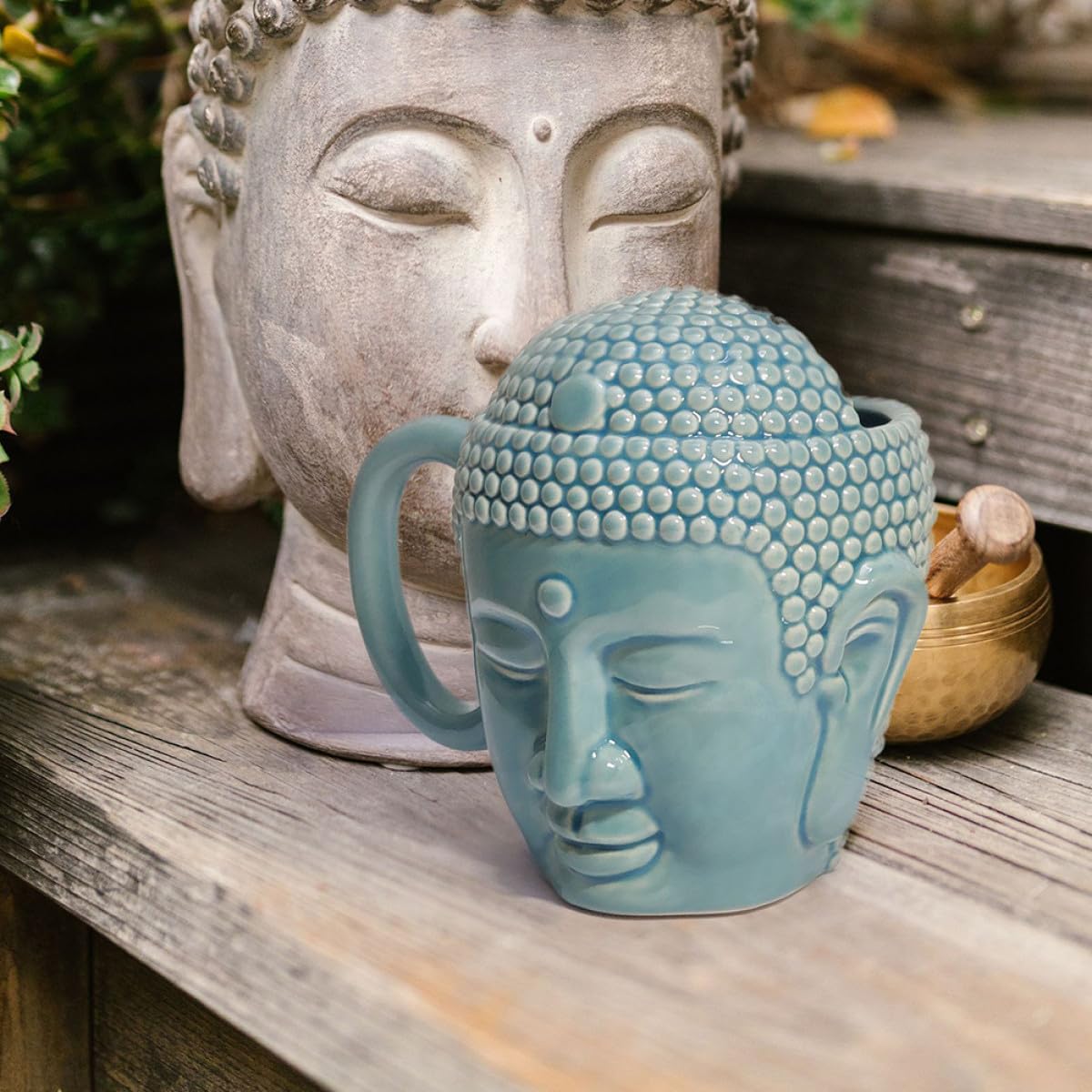 Tasse à Café en Céramique Bouddha 450Ml avec Anse Ergonomique Mug Créatif pour Boire Café et Thé Tasse en Céramique Antidérapante Maison et Bureau
