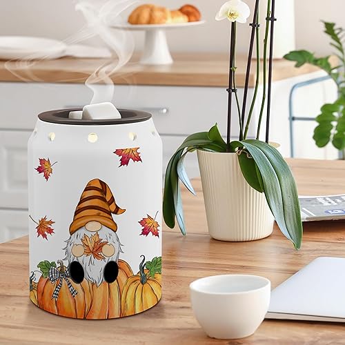 Miniatura 5 de Bonsai Tree Decoraciones de otoño para el hogar, calentador de cera de otoño, calentador de cera de cerámica de gnomo para velas de aceite,