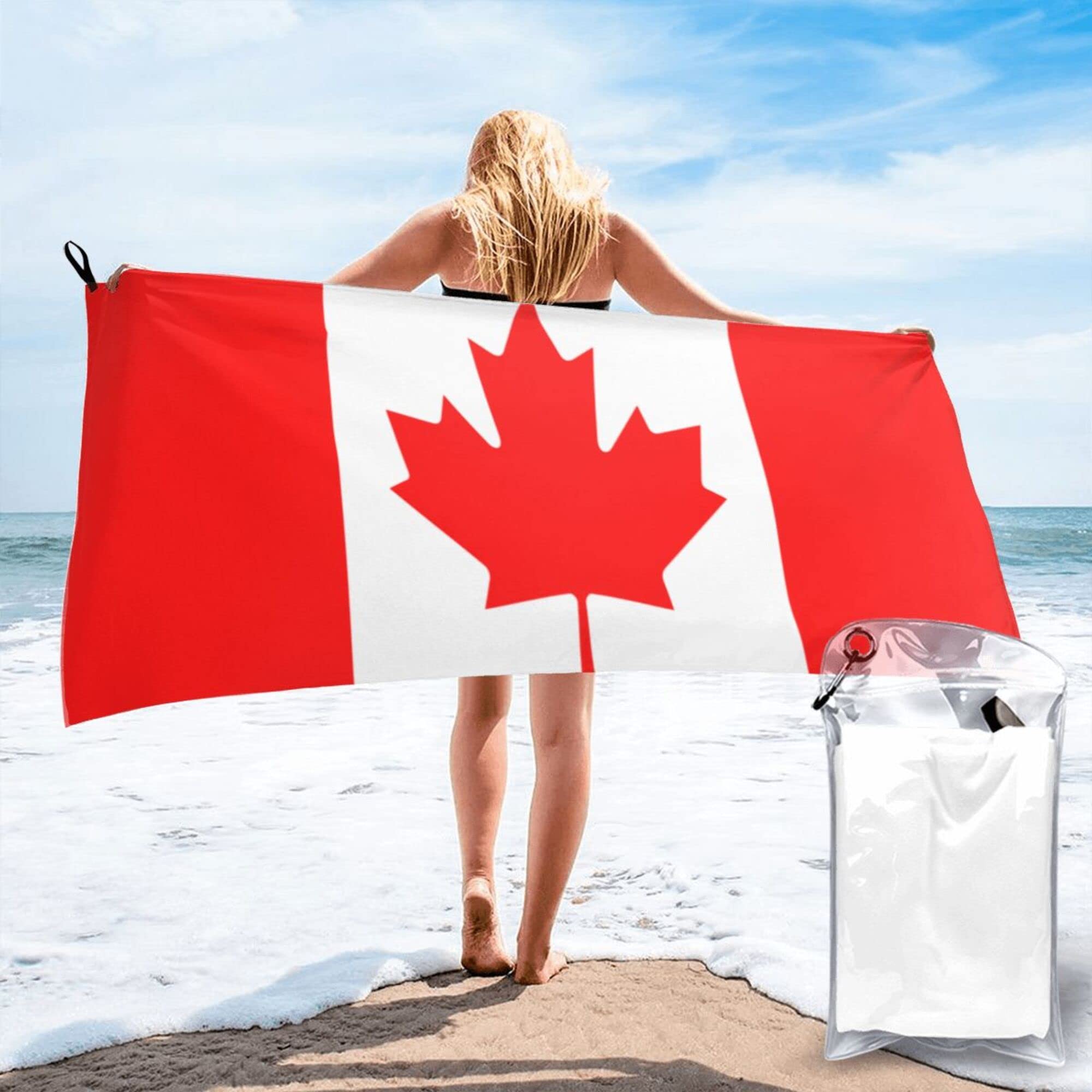 Lsjuee Canada Canadian Flag Microfiber Beach Towel-Quick Dry Oversized Towels Blanket for Travel Pool Camping