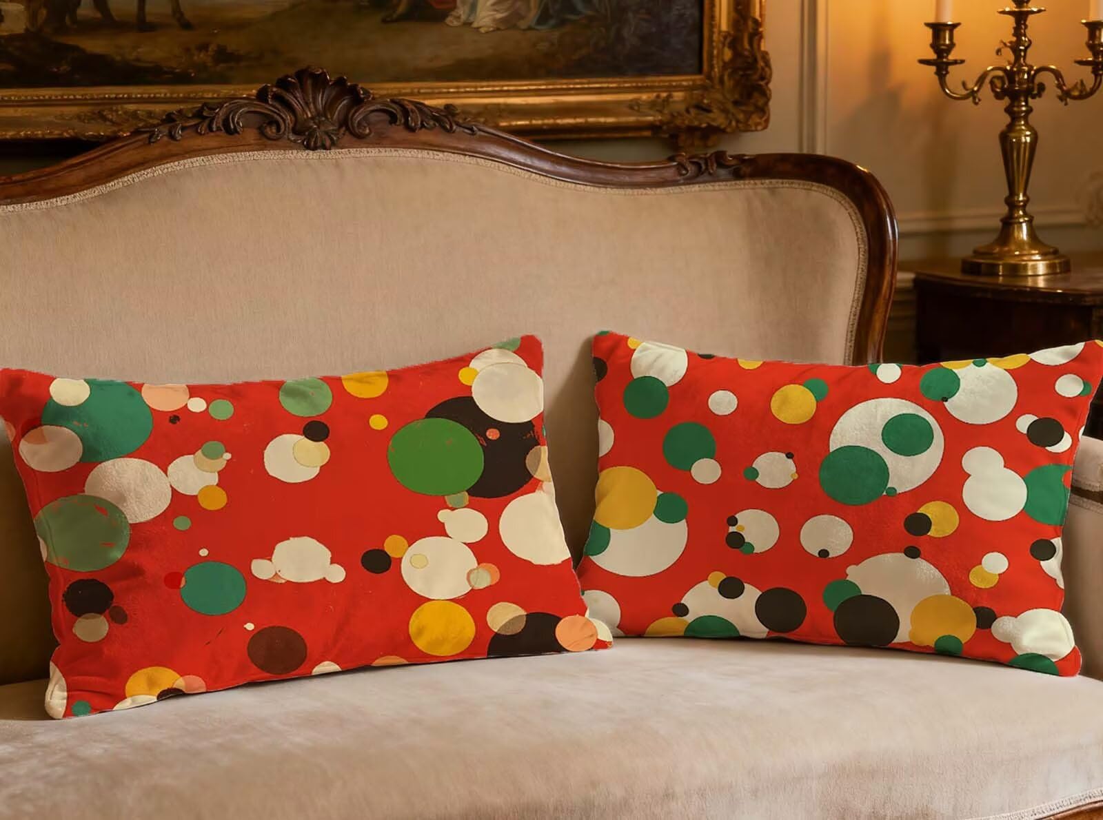 Housse de coussin rouge taie oreiller 40x70cm lot de 2 velours decoration
