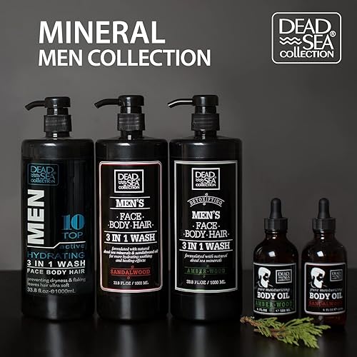 Miniatura 6 de Dead Sea Collection Sales de baño para hombres, baño de recuperación muscular, sal marina pura de sándalo para hombre para calmar y relajar, 37 onzas