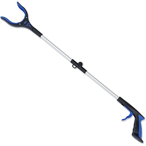 RMS 34 Inch Extra Long Reacher Grabber - Foldable Gripper and Reaching Tool with Rotating Jaw