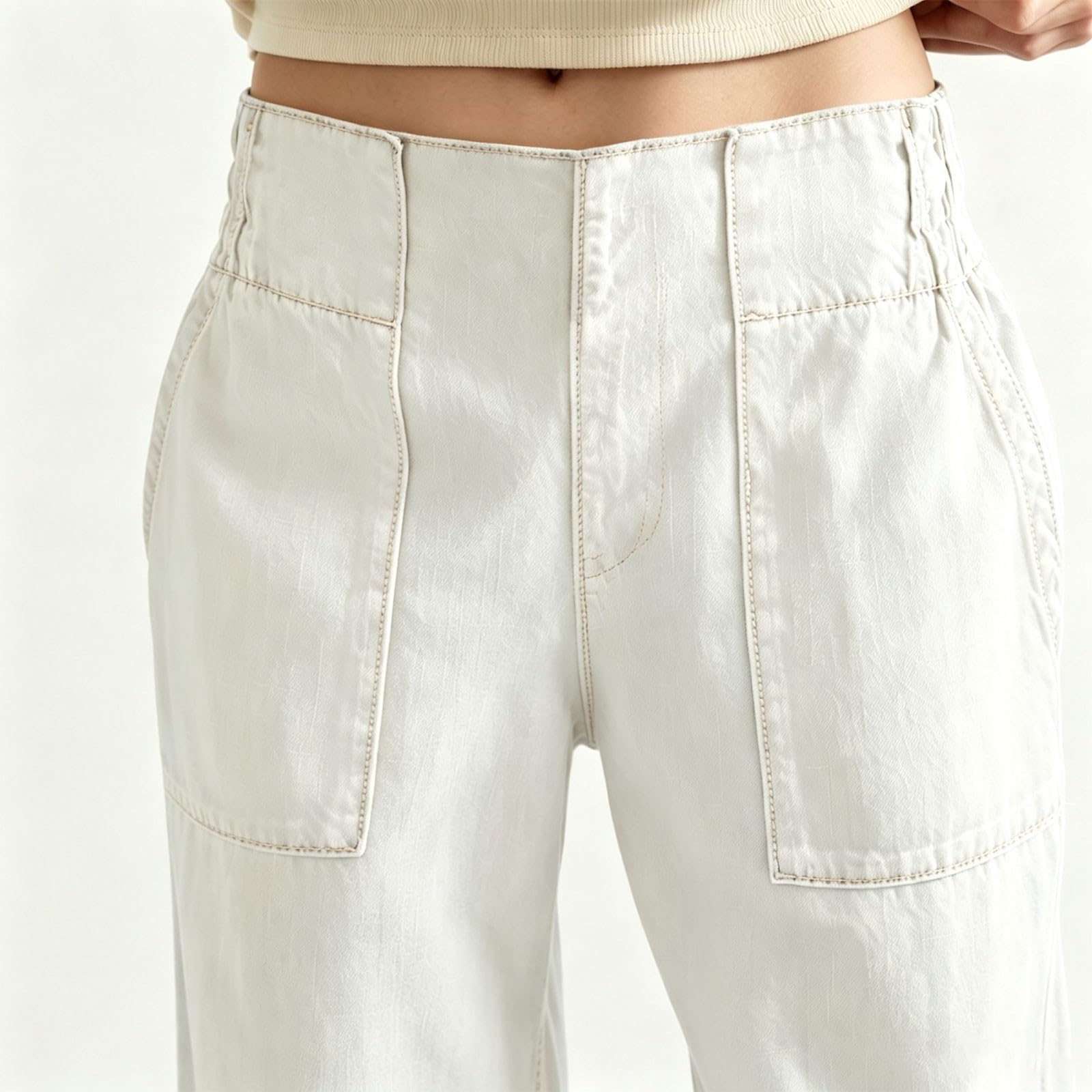 Jeans Donna Curvy Jeans Vita Alta Curvy Gamba Larga Pantaloni Baggy Larghi Casual Y2k Pantaloni Denim Elasticizzati Leggeri con Tasche Tempo Libero Streetwear Palazzo Comodi Hiphop