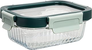 wenco Glas- Frischebox 350ml – Frischhaltedose aus Borosilikatglas, auslaufsichere Glasdose mit Klickverschluss und Silikondichtung, backofentauglich bis +250°C, gefriergeeignet bis -20°C