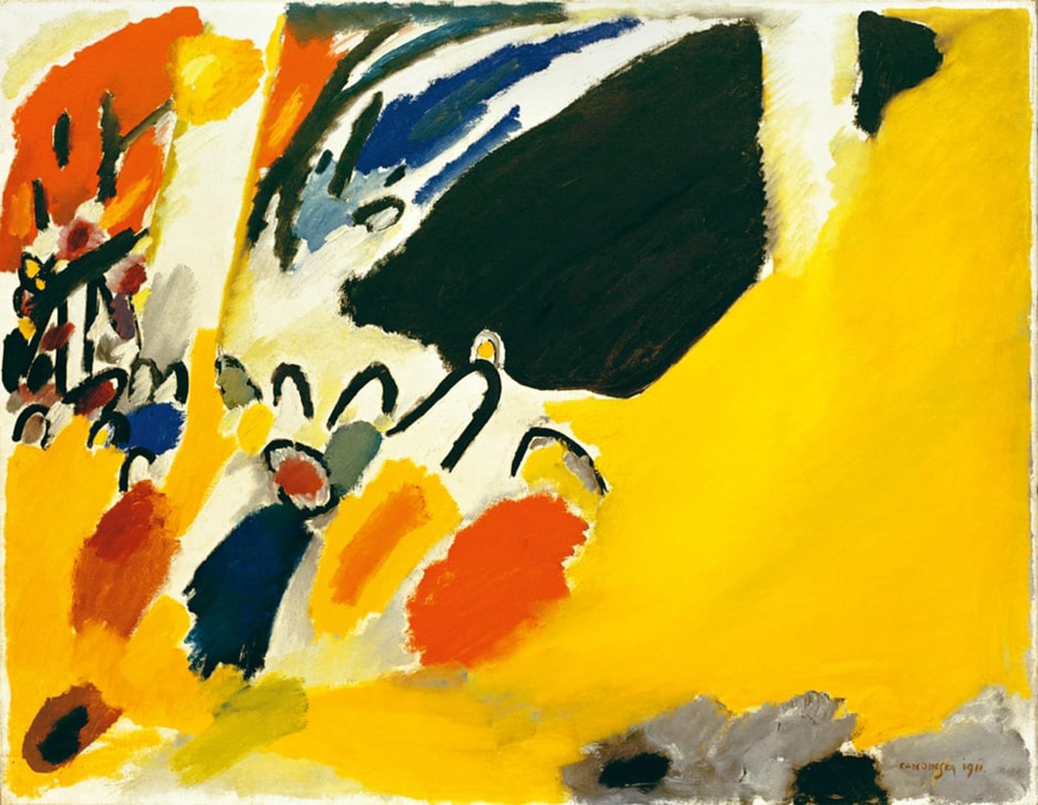 ARTXLXXBN Famous Painting Canvas Artwork Graffiti Print Impression Iii by Wassily Kandinsky Portrait Canvas Image for Home Decor 60x90cm