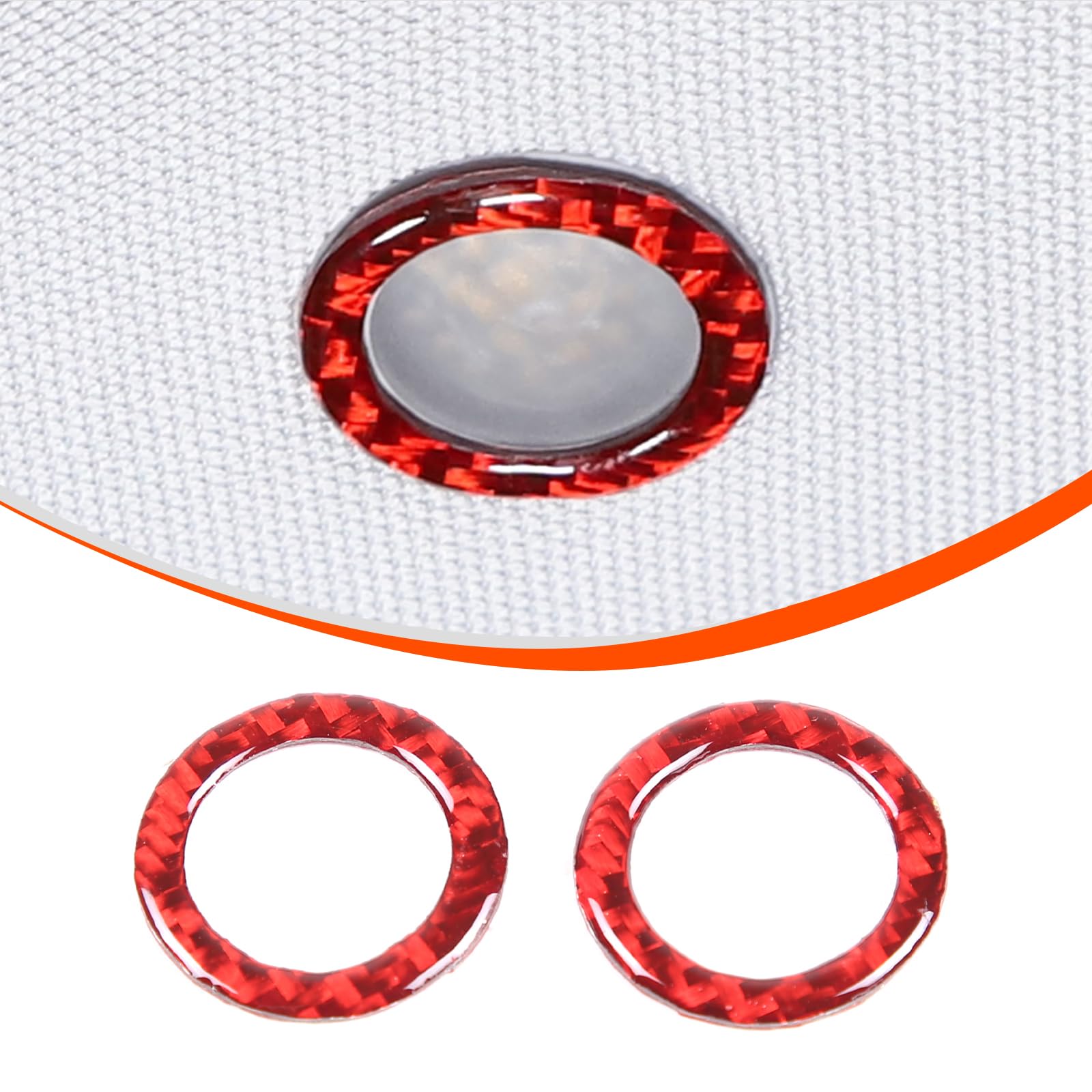 TongSheng for Tesla Model 3 2023 2024 2025+ Soft Carbon Fiber Car Inner Rear Row Roof Reading Light Panel Trim Interior Car Accessories (Red Carbon Fiber)