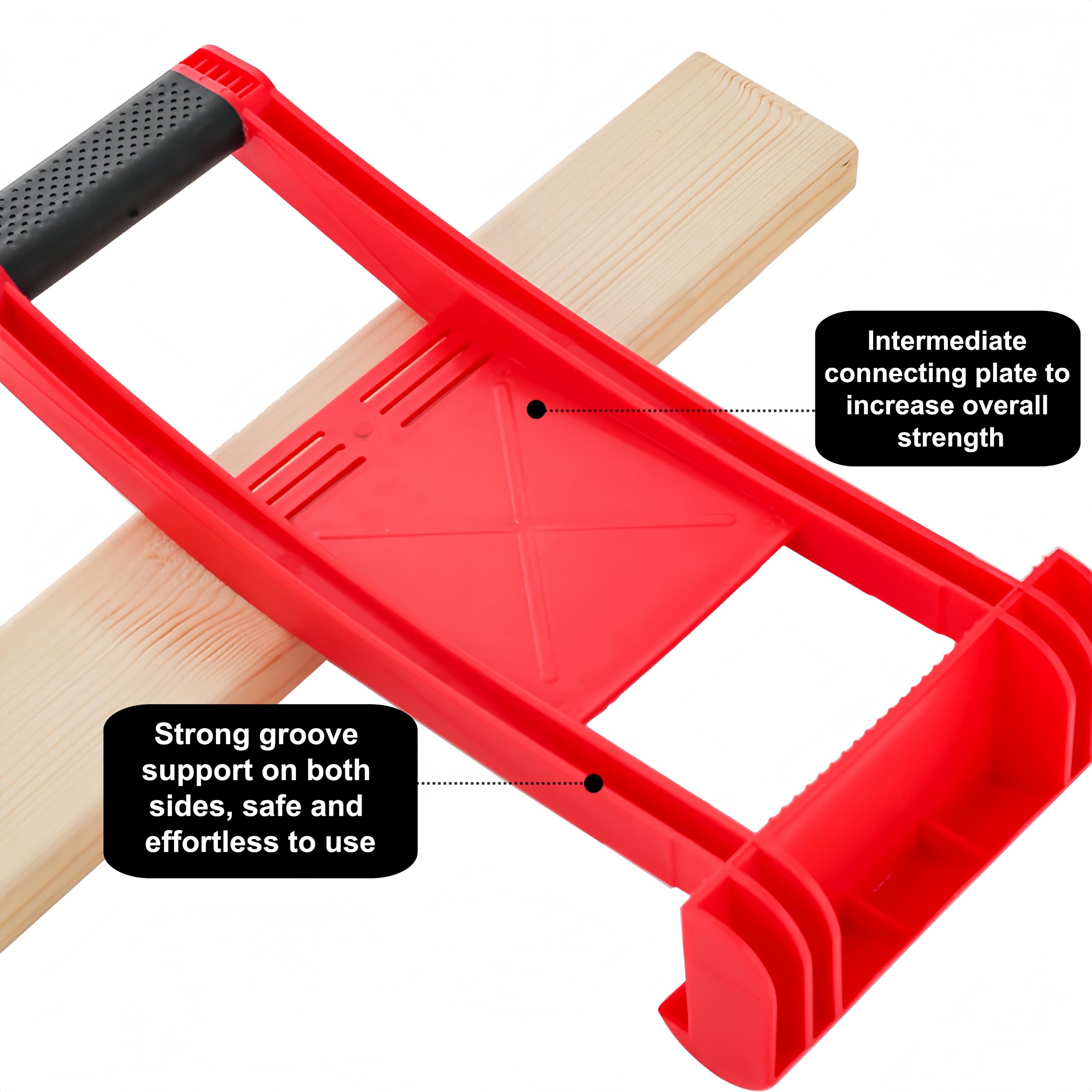 Lot de 2 supports de plaque en ABS avec poignée antidérapante - Capacité de charge de 80 kg - Pour plaques de plâtre, contreplaqué, panneaux de particules, MDF et verre - Idéal pour cloisons sèches et