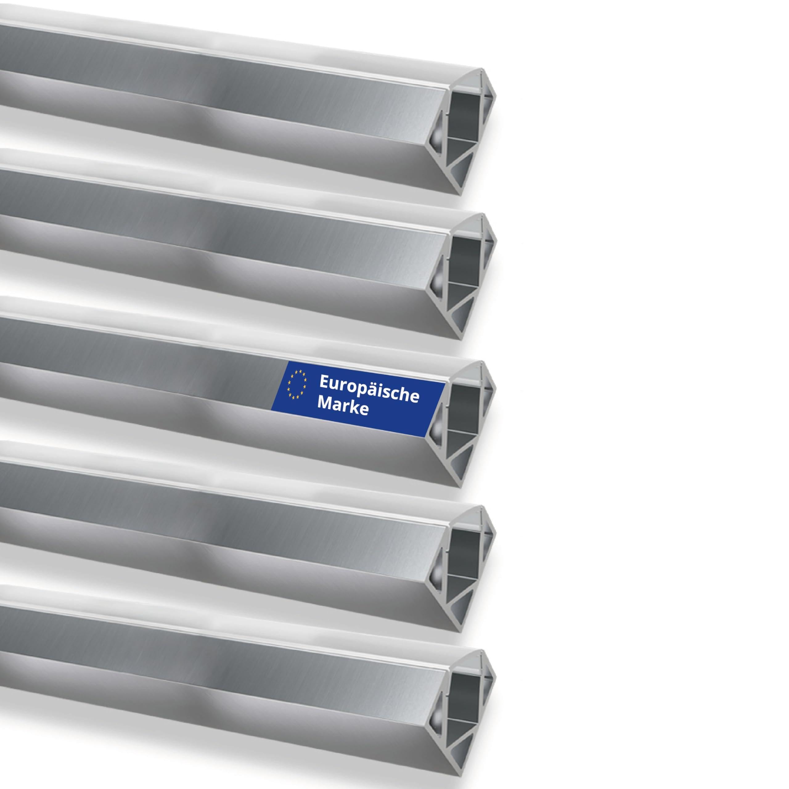 INNOVATE Perfil Aluminio Tira LED 45º Esquina 2m con Difusor [2000 x 17,5 x 17,5 mm para Tiras LED hasta 11 mm] iluminacion Cocina estanteria Armario (11mm Silver-traslucido, Set 5)
