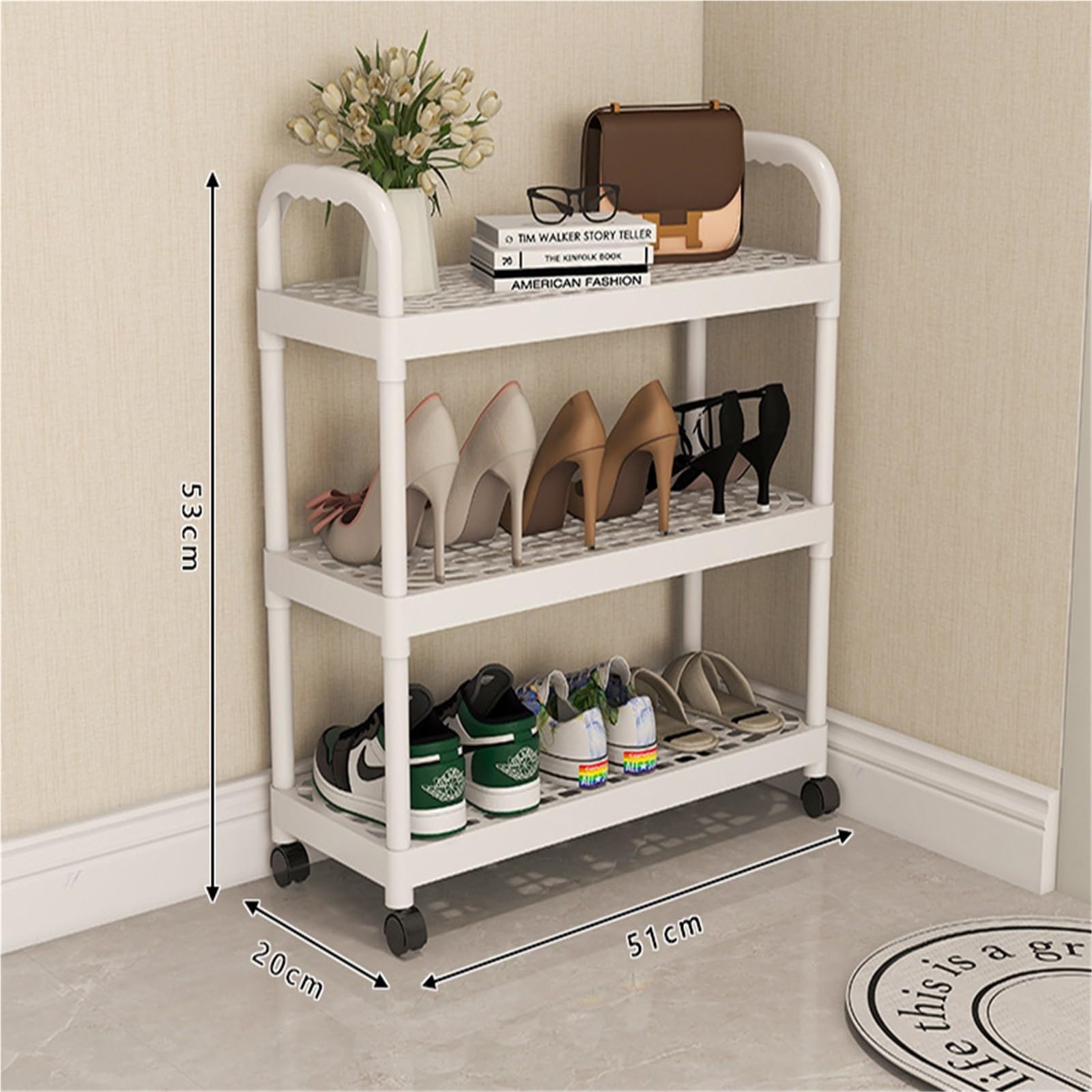 Multi-Layer Wall Mounted Shoe Rack Entrance Foyer Cabinet