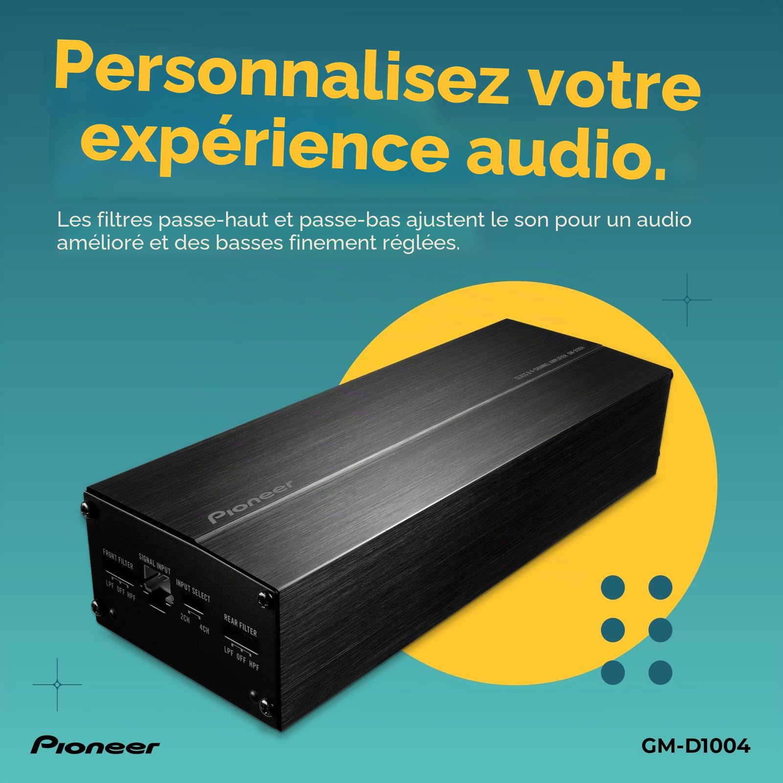 Pioneer GM-D1004-4-Kanal Endstufe Class D | Digital