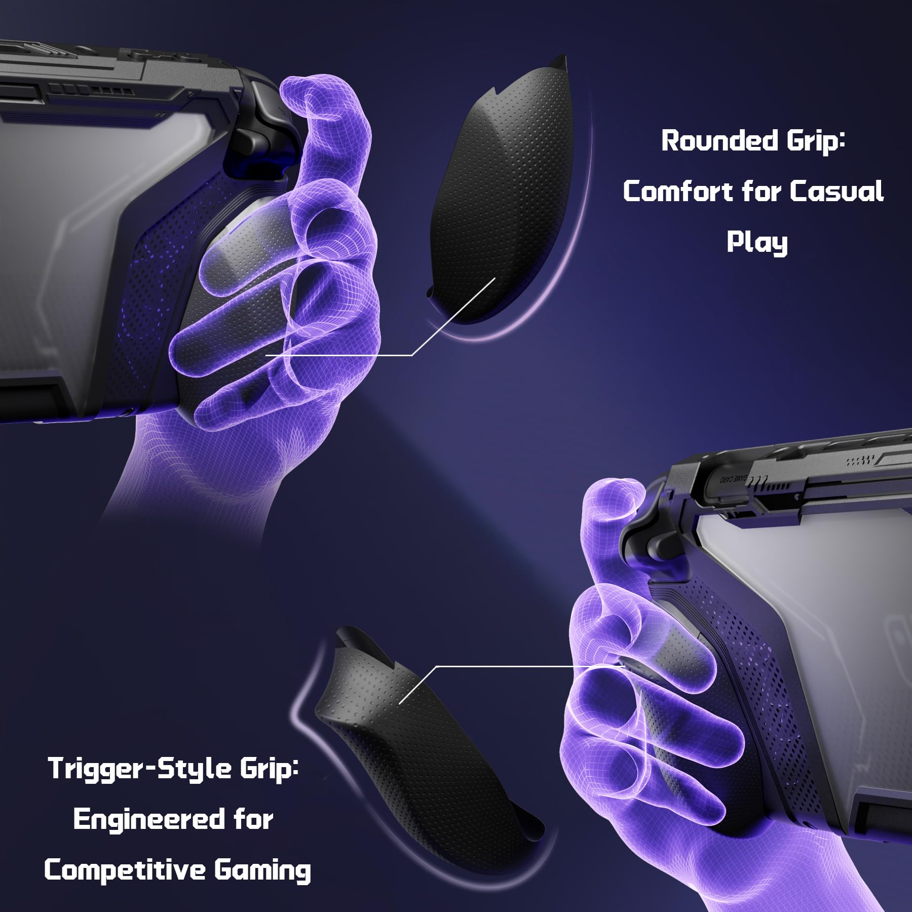 playvital Beyond-Grip Cover per Nintendo Switch 2 Custodia Protettiva Dockable, 2 Set Grip Ergonomico Intercambiabile&Copri Analogici per Joycon 2, Accessori per Switch 2 Console, Nero