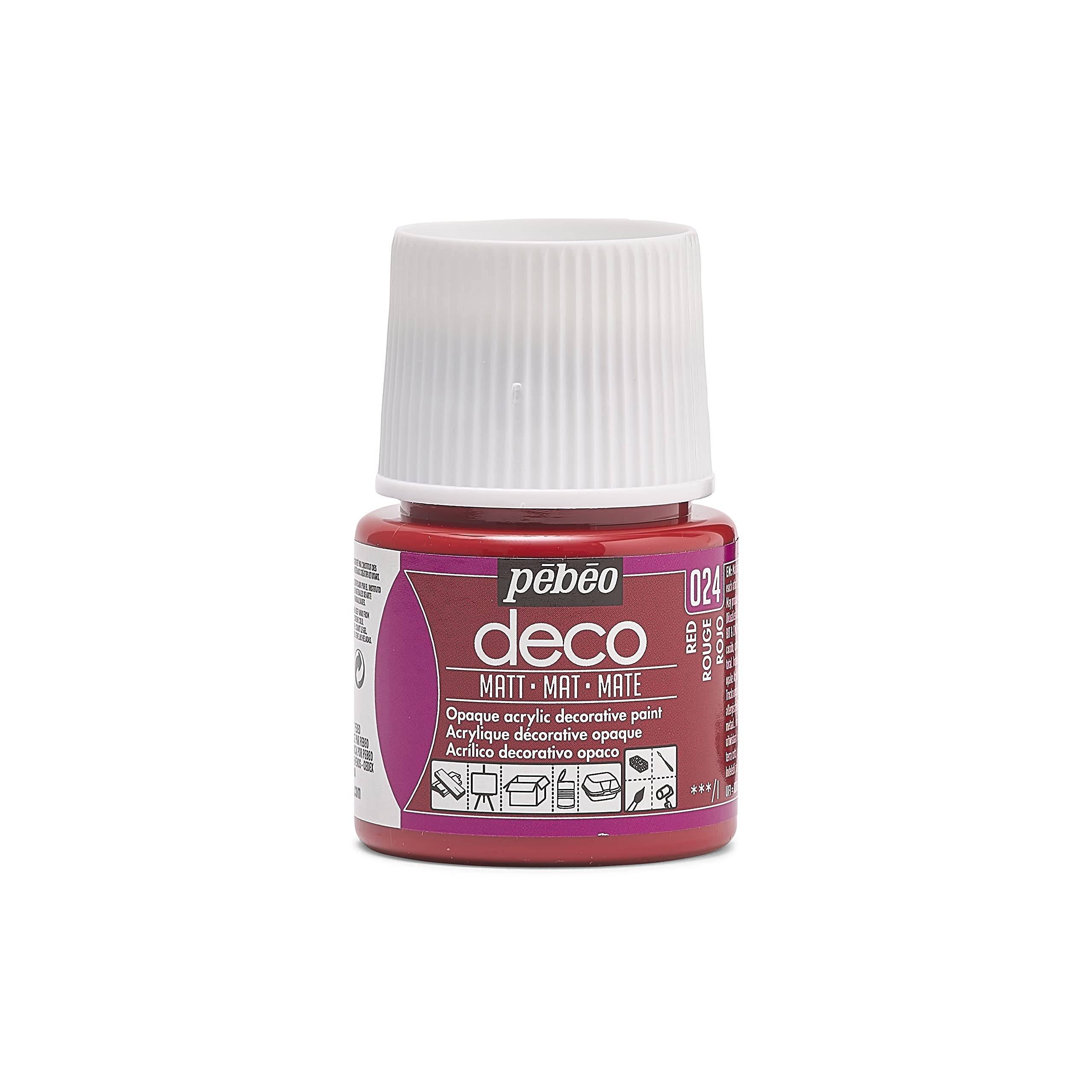 Pebeo Deco Matt, Red, 45 ml