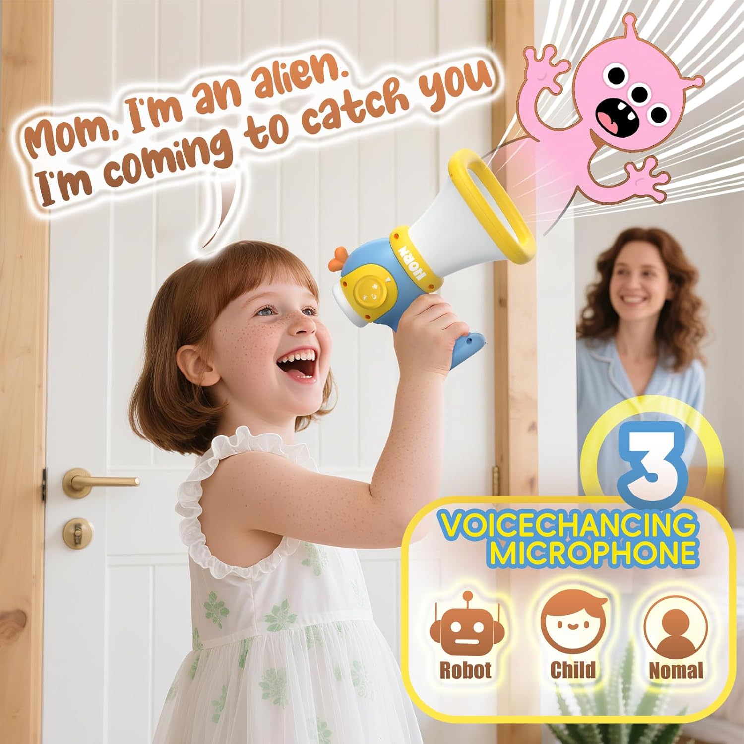 Coroiesty Voice Changer for Kids, Megaphone Toy with 3 Sound Effects Recorder and Music, Voice Changing Device for Boys & Girls Ages 3+ Years Old, Outdoor Toys Birthday Gift Ideas for Kid