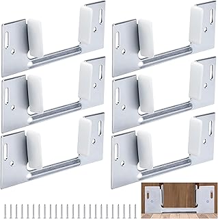 6 Pack Jamb Mounted Pocket Door Guide,Pocket Doors Bottom Guides Fit for 1-3/8 Inches Thick,Replacement Pockets Door Floor Guide for Sliding Cabinet Closet Doors Repair