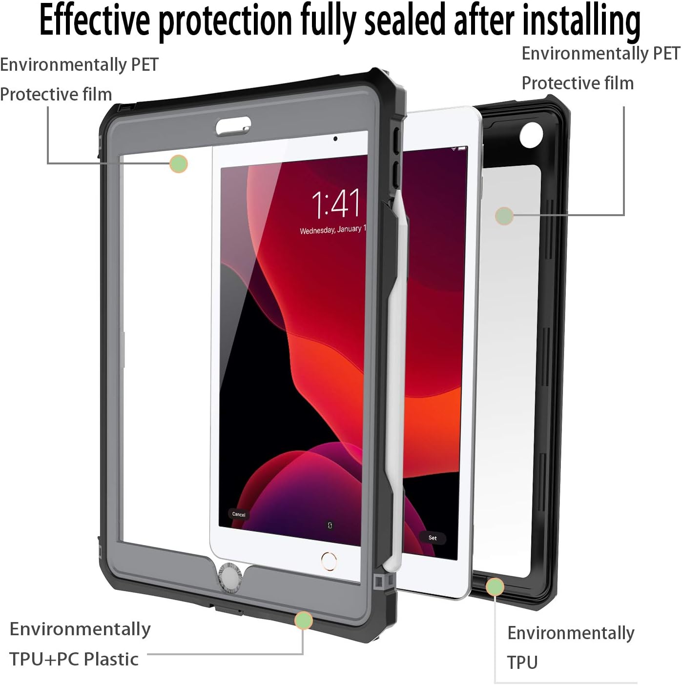 Exclusive Discount 70% Price iPad 10.2 Case, iPad 9th Generation Waterproof Case iPad 8th / iPad 7th Case Full Body Protection 9th Cover with Pencil Holder Strap Stand Anti-Scratch Shockproof Cases for iPad 10.2 inch 2021 (Black) Amazing 🔥 iPad 10.2 Case, iPad 9th Generation Waterproof Case iPad 8th / iPad 7th Case Full Body Protection 9th Cover with Pencil Holder Strap Stand Anti-Scratch Shockproof Cases for iPad 10.2 inch 2021 (Black)