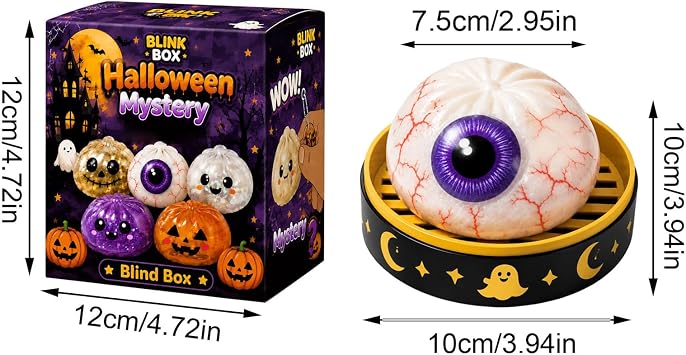 BAXLIMEK Halloween Spooky Ghost Dumpling,Cute Soft Stretchy Halloween Ghost Dumpling Squeeze with Steamer,Sensory Fidget Squishy for Anxiety Relief, Perfect for Party Favors,Birthday B-Special