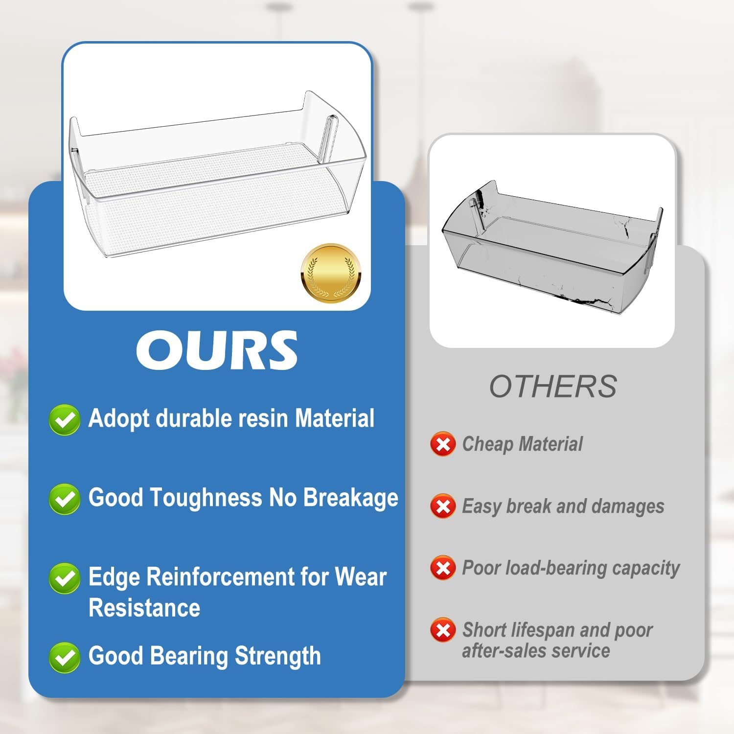 UPGRADED MAN64890501 Refrigerator Door Bin Replacement,Compatible with LG Refrigerator Door Shelf Parts LHSXS2706S LRSOS2706S LRSXS2706W,For Kenmore Refrigerator Parts Door Basket 64890501