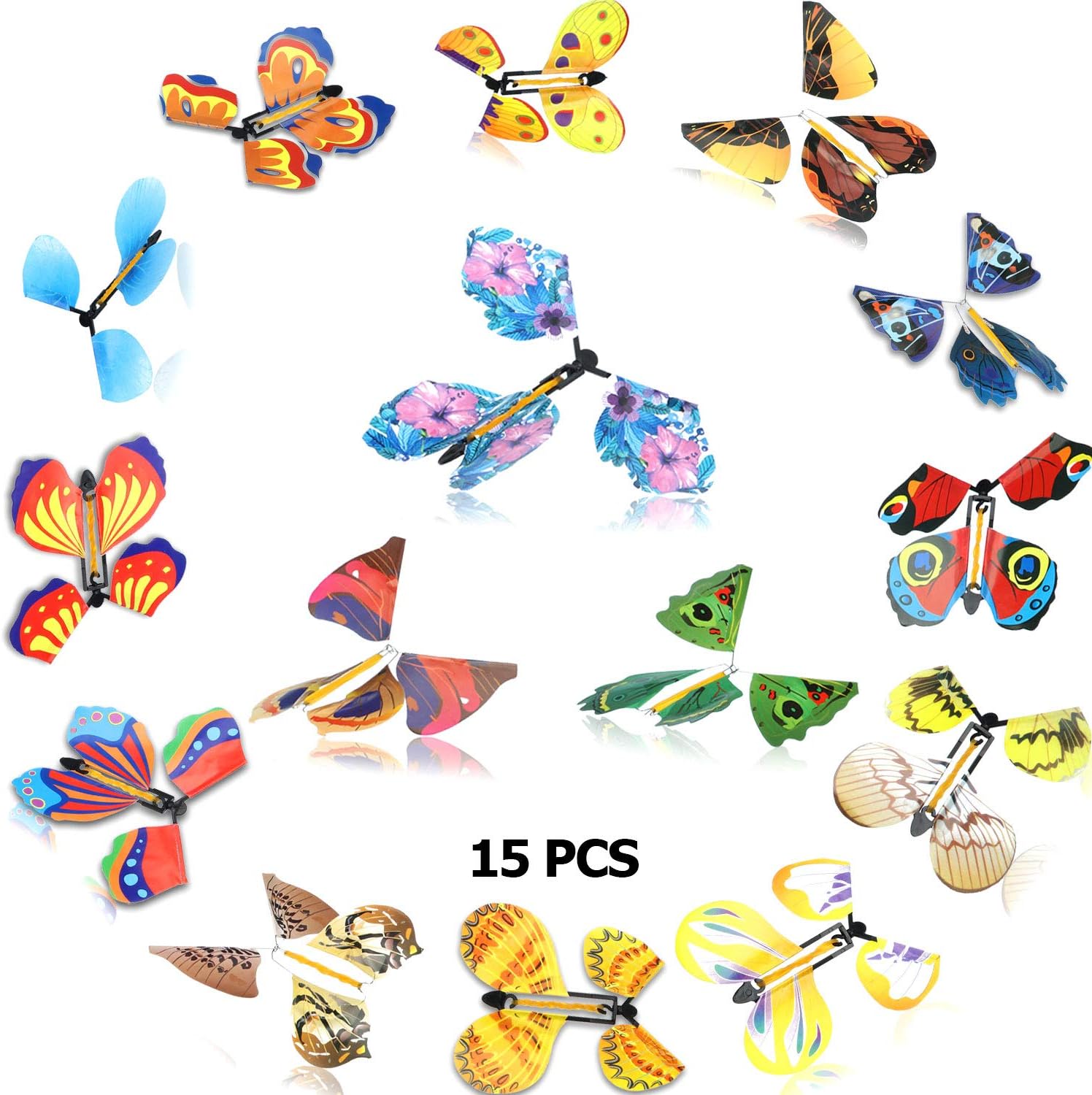 Gejoy 15 Pieces Magic Flying Butterfly Wind up Butterfly in The Book Classic Romantic Toys for Birthday Anniversary Wedding Christmas