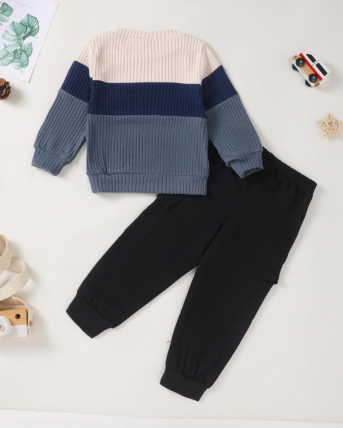 Renotemy Toddler Boy Clothes Fall Winter Outfit Sweatshirt Pants Set 18M-5T | Baby Boys Fashion Clothes, Color Block Long Sleeve Sweatshirt Cargo Pants Outfits, Soft Fall Sweatsuit Sets