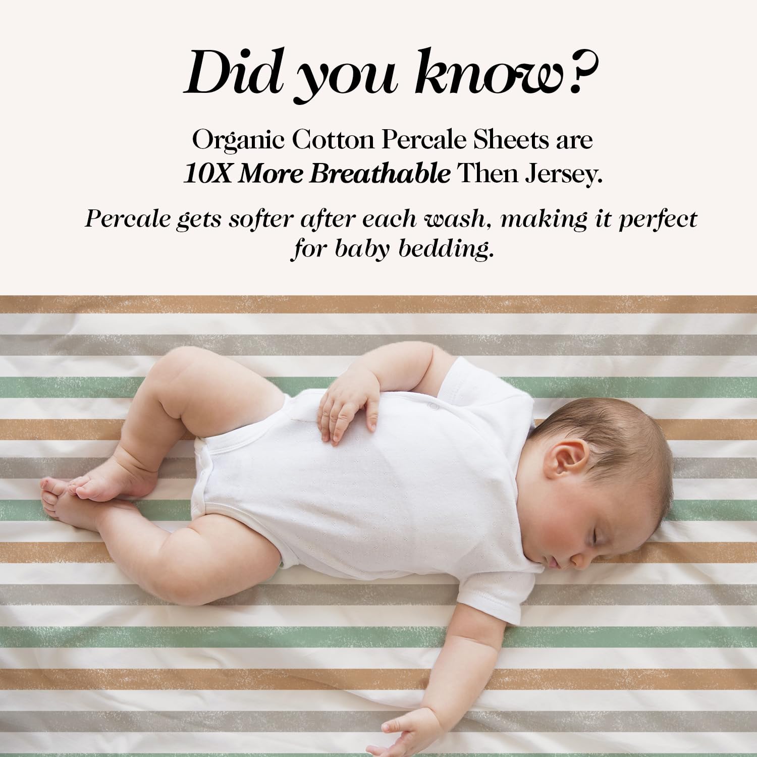 100% Organic Cotton Baby Crib Sheets (3-Pack), GOTS Certified, Soft Fitted Sheets for Mini Mattress & Pack n Play - Image 2