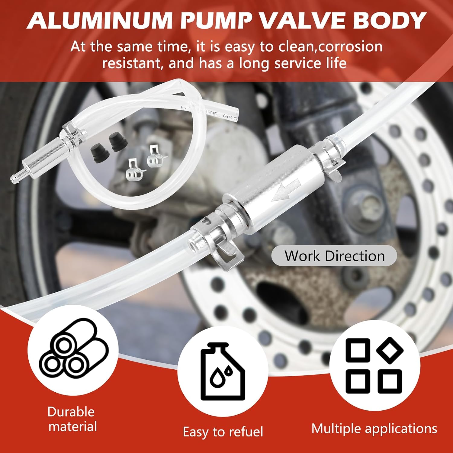 4 Pcs Brake Bleeder Kit, One Way Check Valve Tube Bleeding Tool for Clutch Bleeder Valve with Nozzle Cap and Clamp, Universal Brake Fluid Deflator for Hydraulic Brake System