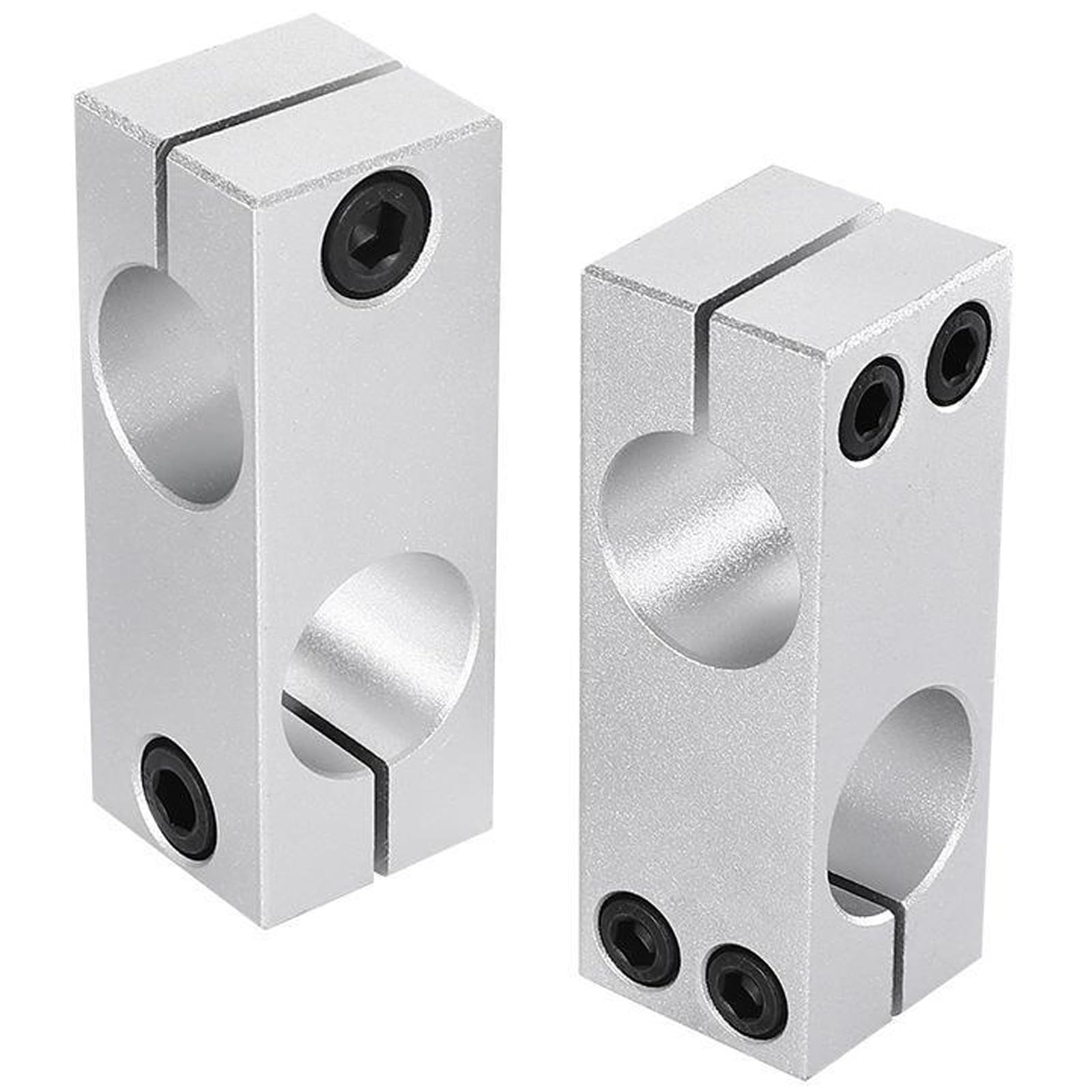 Säulen-Befestigungsschelle aus Aluminiumlegierung, vertikale Befestigung für optische Achse und Stahlrohr, Kreuzblock, 4 Stück, 25 x 25 mm, Einzelschraube, 4 Stück