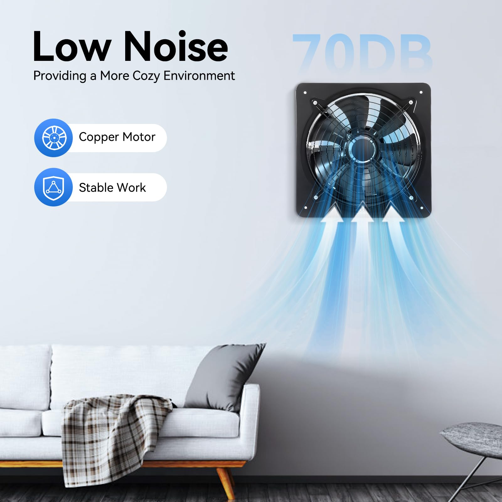 Amazon.com: YINZINR 12 inch Exhaust Fan, 125W High Airflow Low