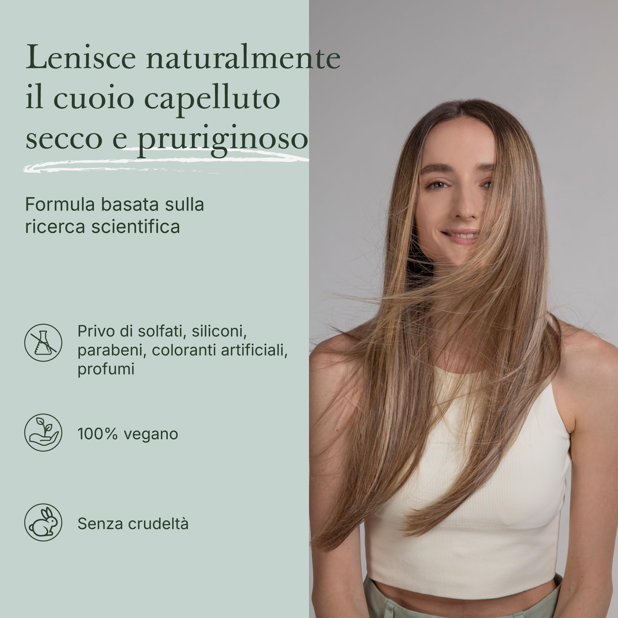 Good&All Trattamento Anti Prurito per il Cuoio Capelluto Secco e Sensible - Senza Risciacquo, senza Profumo, Vegano - 165ml