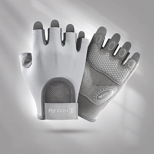 Miniatura 8 de Guantes de entrenamiento ligeros y transpirables para mujeres y hombres, guantes de ejercicio de gimnasio sin dedos, protección completa de la palma