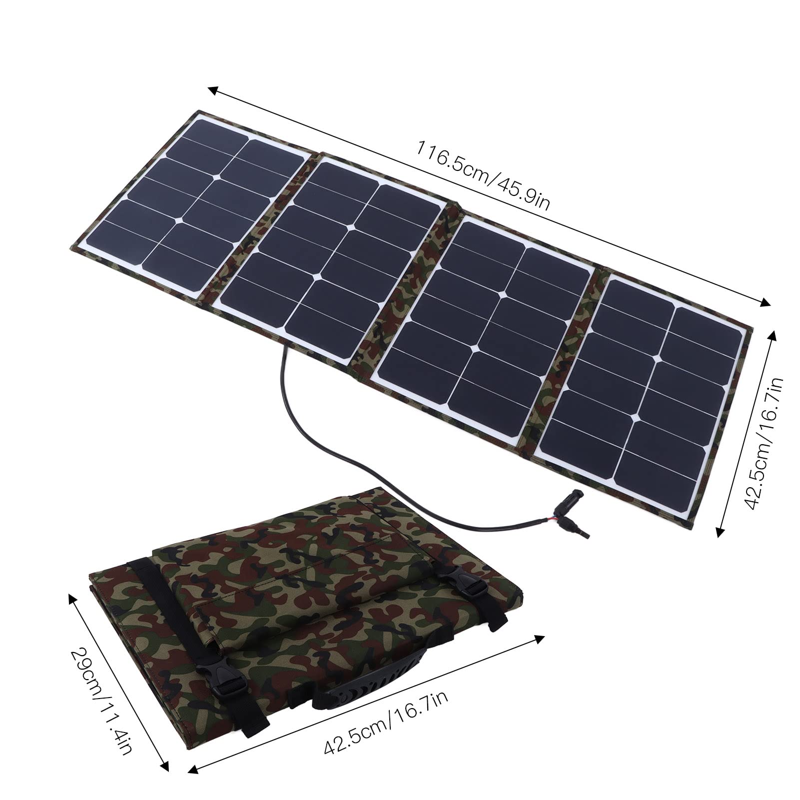 Pwshymi Panel Solar de 80 W, Diseño Resistente Al Agua y ligero.